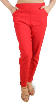 DRESSED UP DIVAS Slim Fit Women Orange Trousers