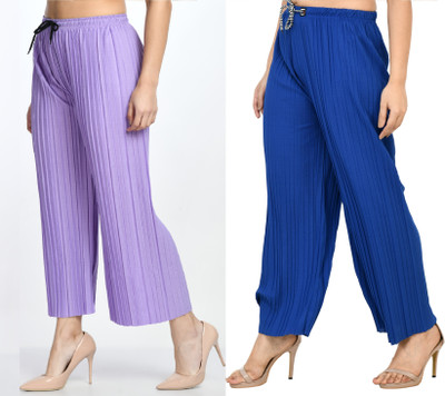GLADLY Regular Fit Women Purple, Blue Trousers