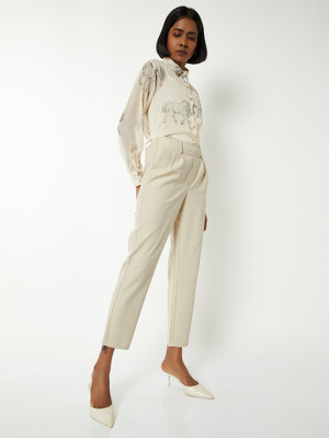 MAX Regular Fit Women Beige Trousers