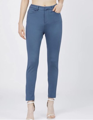 Nix9 Slim Fit Women Light Blue Trousers