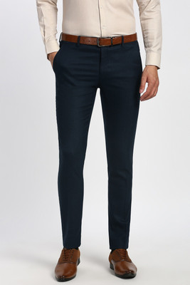PETER ENGLAND Slim Fit Men Dark Blue Trousers