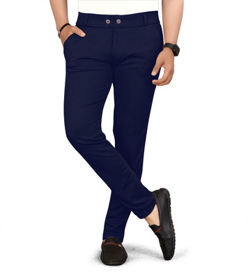 VEER TRENDS Regular Fit Men Blue, Maroon Trousers