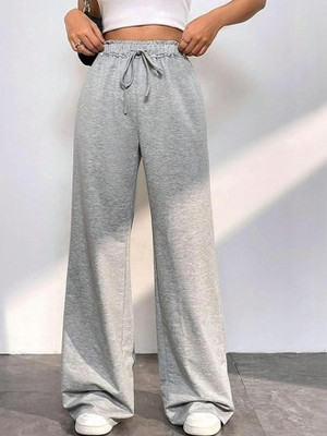 Pricha Solid Women Grey Track Pants