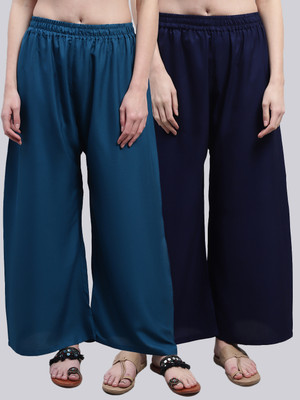 VALLES365 by S.c. Flared Women Dark Blue, Dark Blue Trousers
