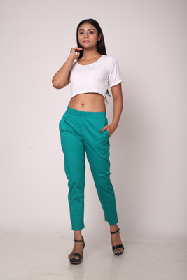 Kapokfashion Regular Fit Women Light Green Trousers