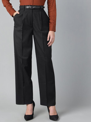 Hancock Straight Fit Women Black Trousers