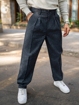 MANIAC Relaxed Men Black Trousers