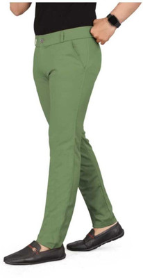 Shreyannk Slim Fit Men Light Green Trousers