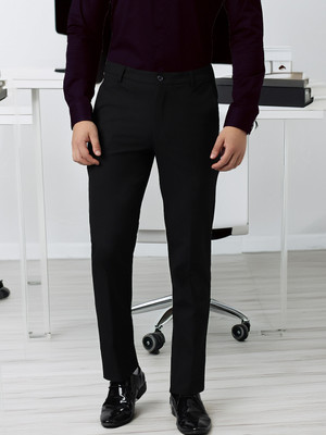 SUBTRACT Slim Fit Men Black Trousers