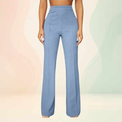 Anitafashion Loose Fit Women Light Blue Trousers
