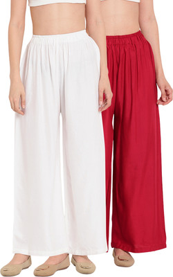 PK Fashion Regular Fit Women White, Red Trousers