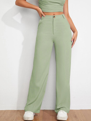 KOTTY Regular Fit Women Light Green Trousers