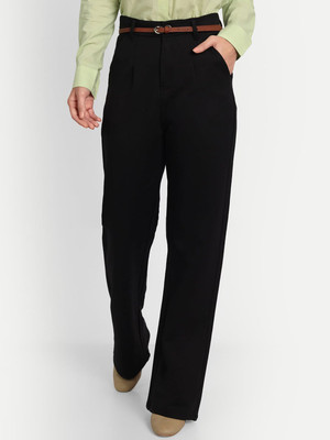 NEXT ONE Loose Fit Women Black Trousers