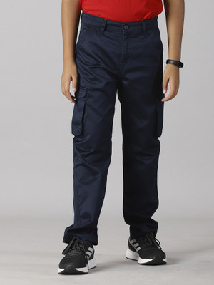 KiddoPanti Regular Fit Boys Dark Blue Trousers