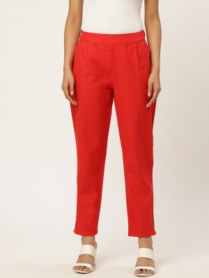 FABRIC FITOOR Regular Fit Women Red Trousers