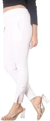 vishesh Slim Fit Women White Trousers