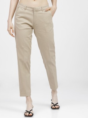 Tokyo Talkies Tapered Women Beige Trousers