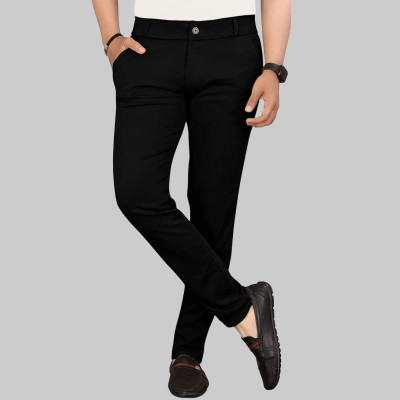 VIJETAGARMENTS Regular Fit Men Black Trousers