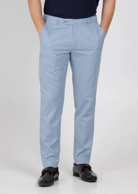 Muffynn Regular Fit Men Light Blue Trousers