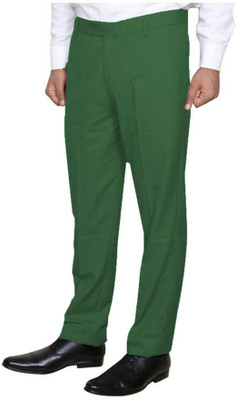 Indistar Slim Fit Men Green Trousers