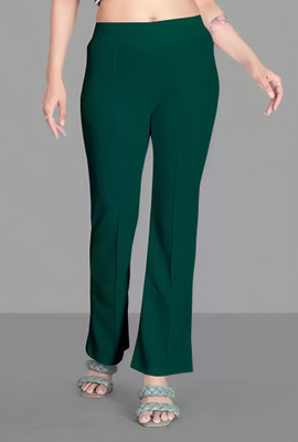 HouseOfCommon Regular Fit Women Dark Green Trousers