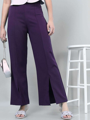 Freehand by The Indian Garage Co. Flared Women Purple Trousers