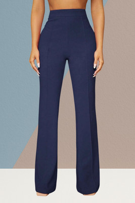 AKOTTY Comfort Fit, Regular Fit Women Dark Blue Trousers