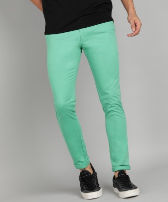 Urbano Fashion Slim Fit Men Light Green Trousers