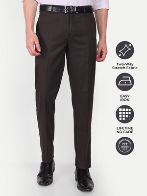 Karl & Smith Regular Fit Men Brown Trousers