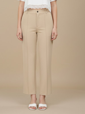 Moda Rapido Straight Fit Women Beige Trousers