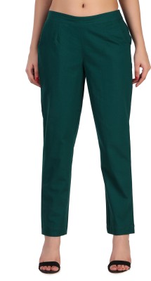 beSOLID Regular Fit Women Dark Green Trousers