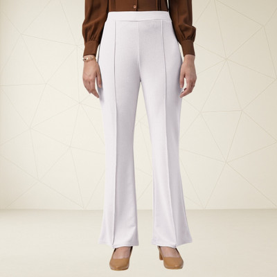 Anitafashion Loose Fit Women White Trousers