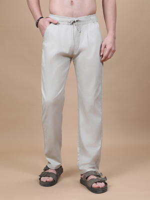 Hence Regular Fit Men Beige Trousers