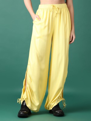 V-MART Regular Fit Women Yellow Trousers