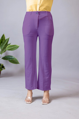 INDIANRANG Regular Fit Women Purple Trousers