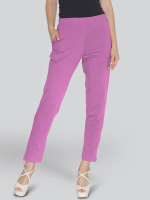 Lyra Slim Fit Women Purple Trousers