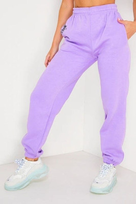 CLOTHINK India Regular Fit Women Purple Trousers