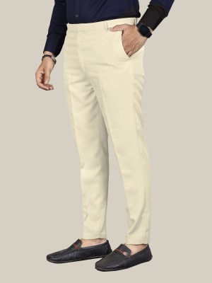 METRONAUT Regular Fit Men Cream Trousers