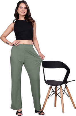 KNOVA Straight Fit Women Green Trousers