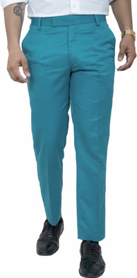 ALJAAMI Regular Fit Men Dark Blue Trousers