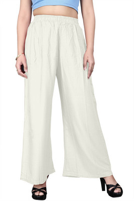 Siaa Fab Relaxed Women White Trousers