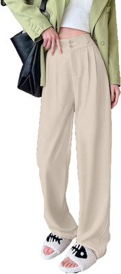 Aahwan Relaxed Women Cream Trousers
