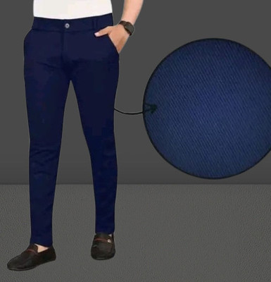 Advikfashion Slim Fit Men Blue Trousers