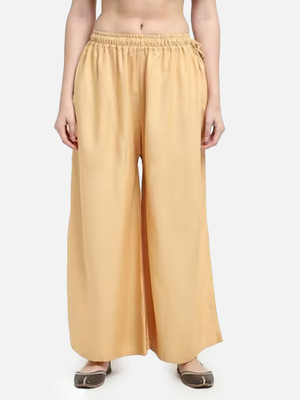 Moda Rapido Flared Women Beige Trousers