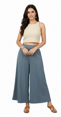 ENVAGOR Relaxed Women Light Blue Trousers