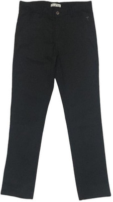 Palm Tree Regular Fit Boys Black Trousers