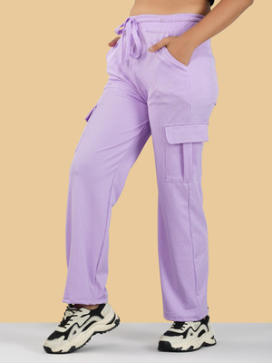 GREEN-SHADE Regular Fit Women Purple Trousers