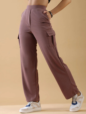 Dwarros Regular Fit Women Pink Trousers