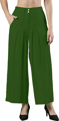 Femmora Flared Women Green Trousers
