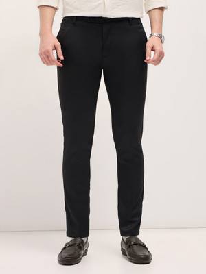 THE BEAR HOUSE Slim Fit Men Black Trousers